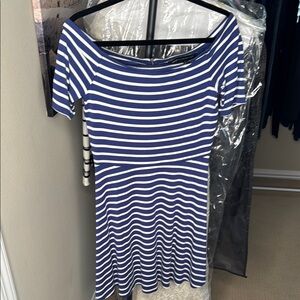 WHBM  size small Striped Blue and White Dress